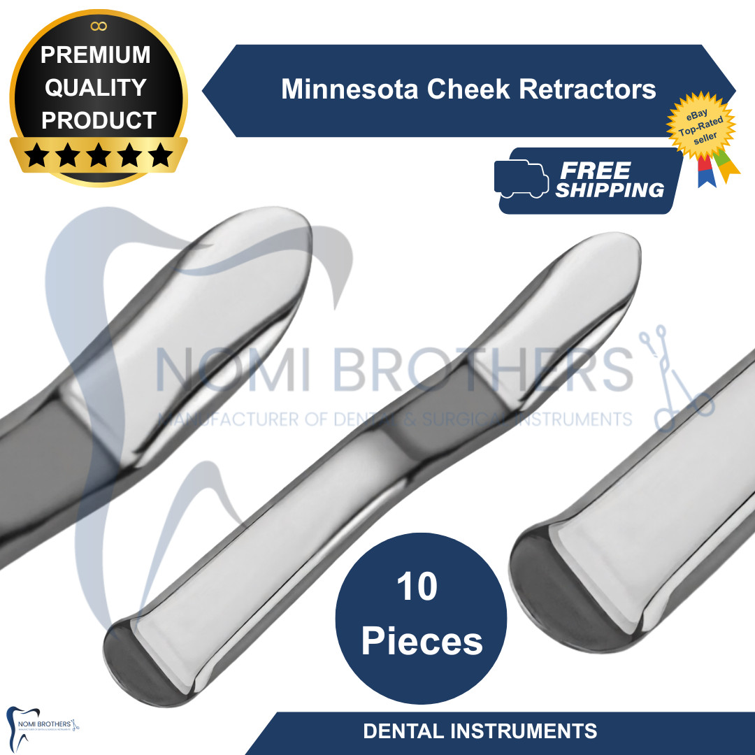 New 10 Pcs Minnesota Cheek Retractors Surgical Dental Instruments German Grade