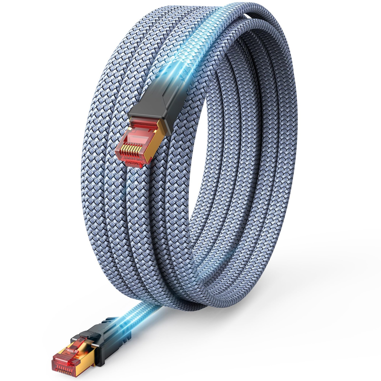 Cat 8 Ethernet Cable 50 FT, Braided Heavy Duty High Speed Internet/LAN/Networ...