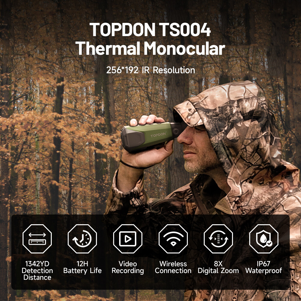 Topdon TS004 256x192 50Hz 13mm Thermal Riflescope IP67 50Hz WiFi 5 Mode
