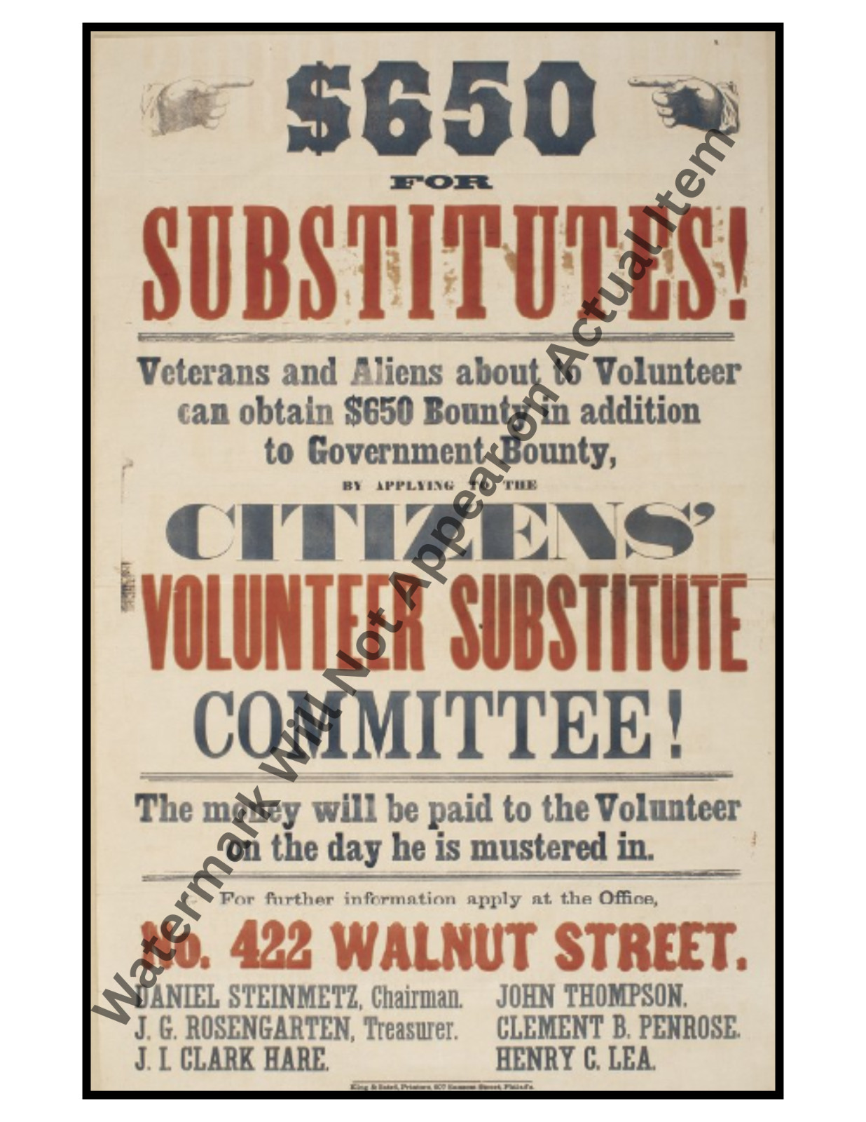 Civil War Recruitment Propaganda Poster Vintage Photographic Print 8.5x11"