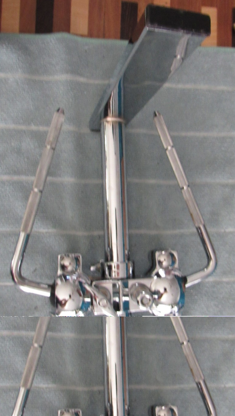 Taye Slide Track Double Tom Holder with Tube at Top for Cymbal or Percussion Arm