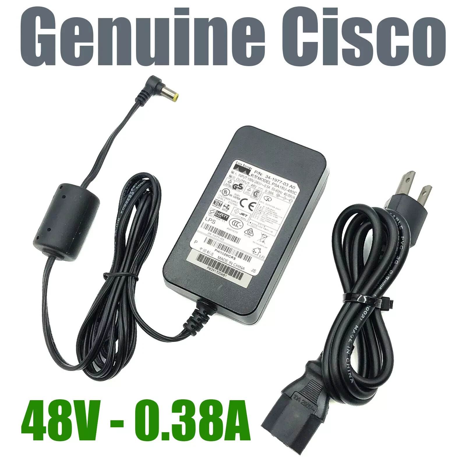 Genuine Cisco AC Adapter For Aironet 3500 3600 3700 Wireless Charger 48W