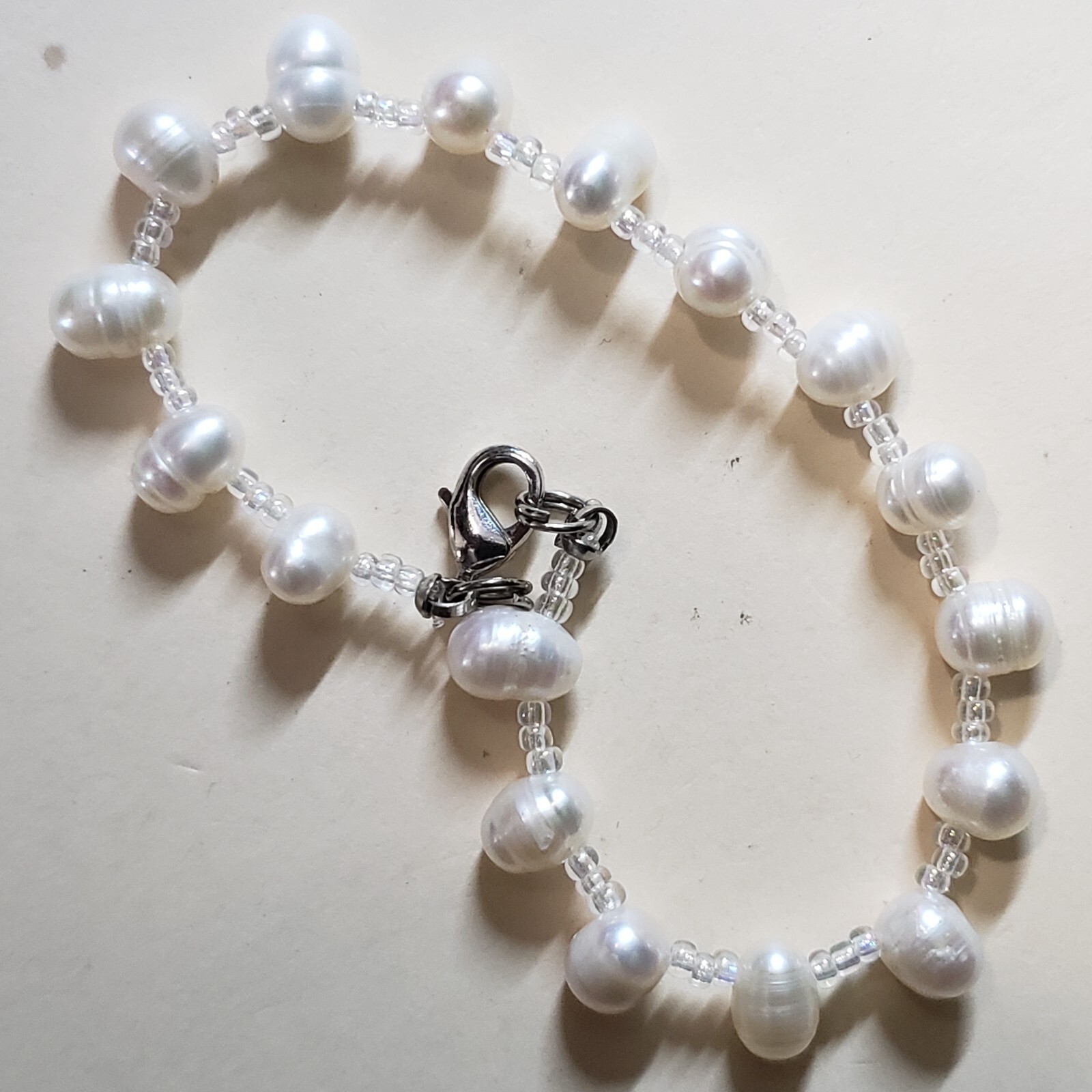 GENUINE * PEARL * BRACELET,  7.5 Inches LONG, 8 mm -Handmade in USA