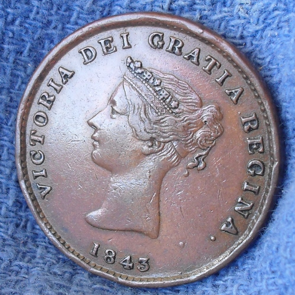 Canada 1843 New Brunswick  Half Penny Token ( Q7)