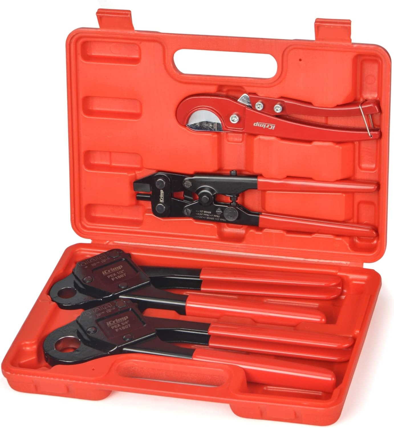 IWS-1807CN PEX Crimping Tool Kit with PEX Crimpers, PEX Tubing Cutter, Copper...