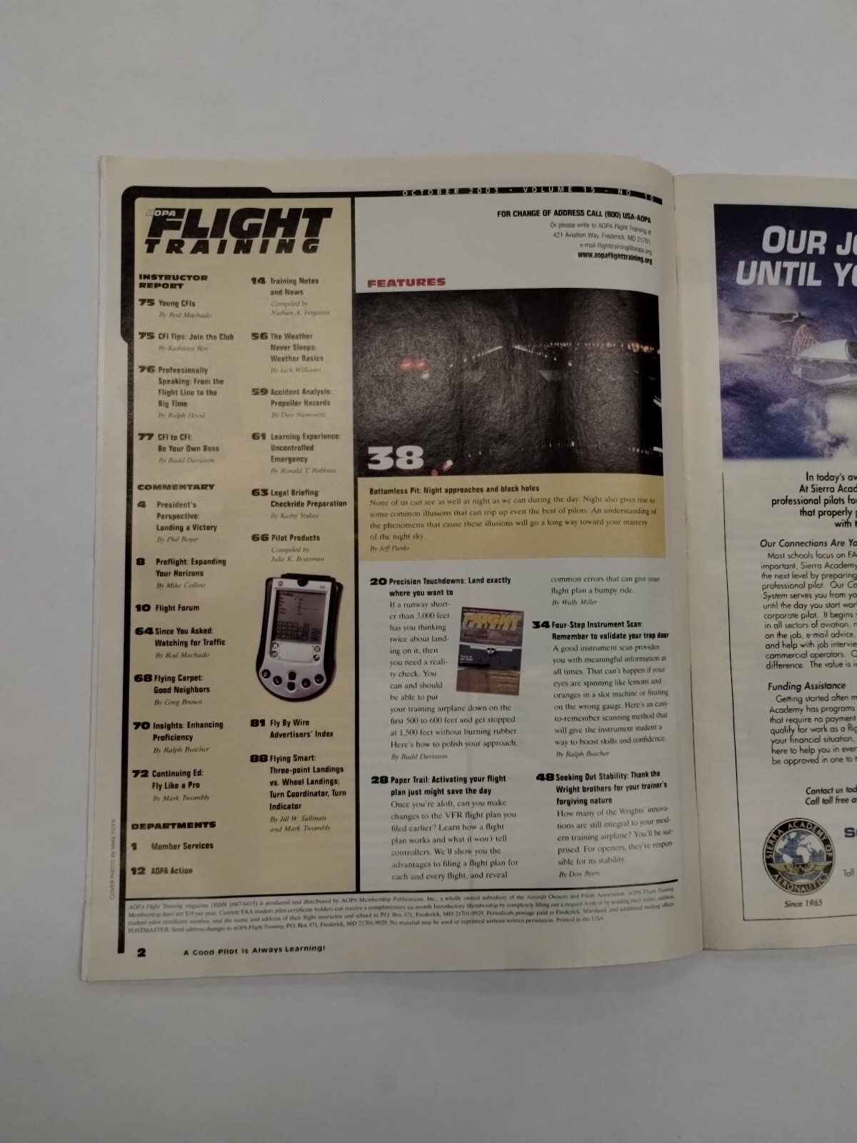 AOPA Flight Training Magazine October 2003-Original