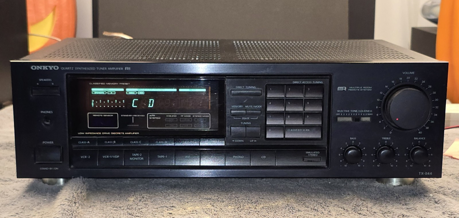Onkyo TX-844 Quartz Synthesized Tuner Amplifier Tested No Remote 90s