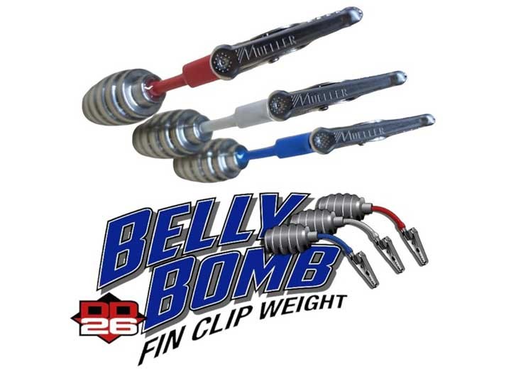 DD26 Fishing 2626BELLYBOMB1.50 Stainless Steel Belly Bomb Fin Clip Weights 1.5oz