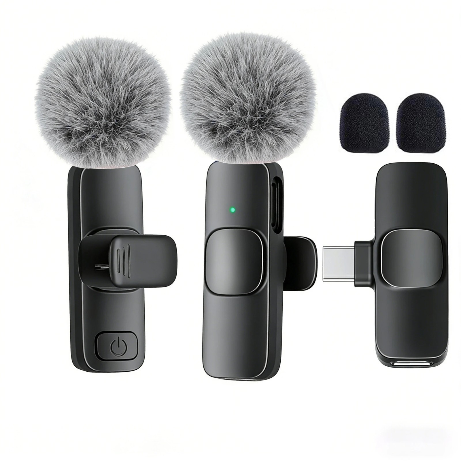 Type-C Wireless Lavalier Microphone USB-C Clip Mic for Phone Camera Laptop