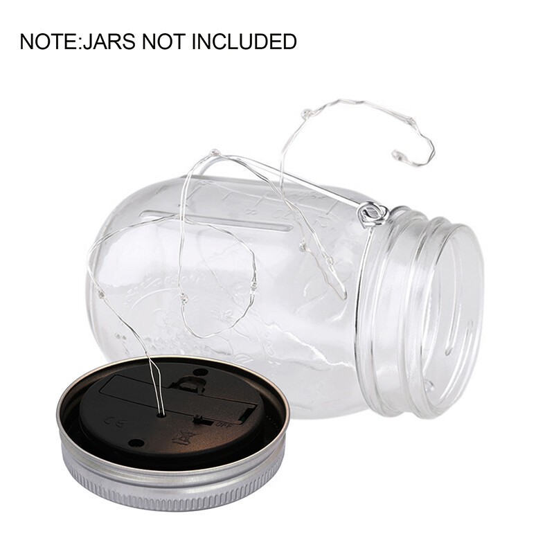6 Pack Solar Mason Jar Lid Insert 20 LED Mason Jar String Lights for Glass Mason