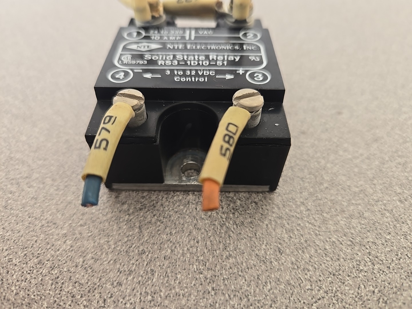 NTE Electronics RS3-1D10-51 Solid State Relay 3-32 VDC 24-330 VAC 10 AMP