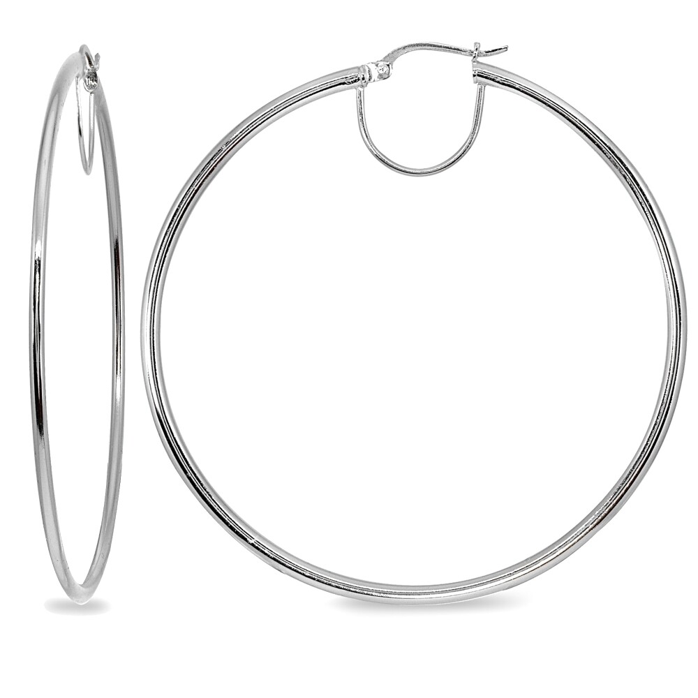 Sterling Silver 2x70mm Polished Round Extra Large Hoop Earrings