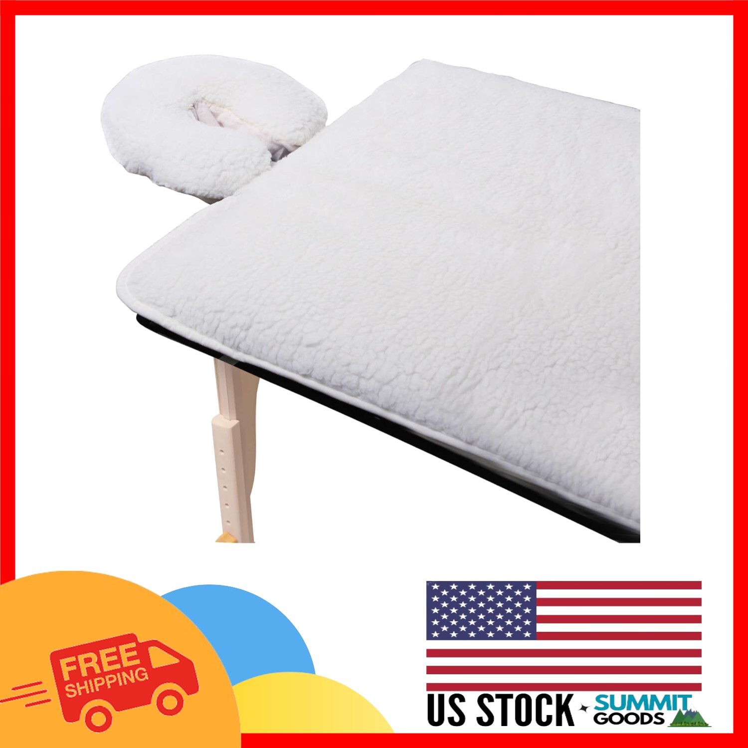 Luxury Fleece Massage Pad Set, 31" W x 72" L, Ideal for Allergy-Sensitive Users