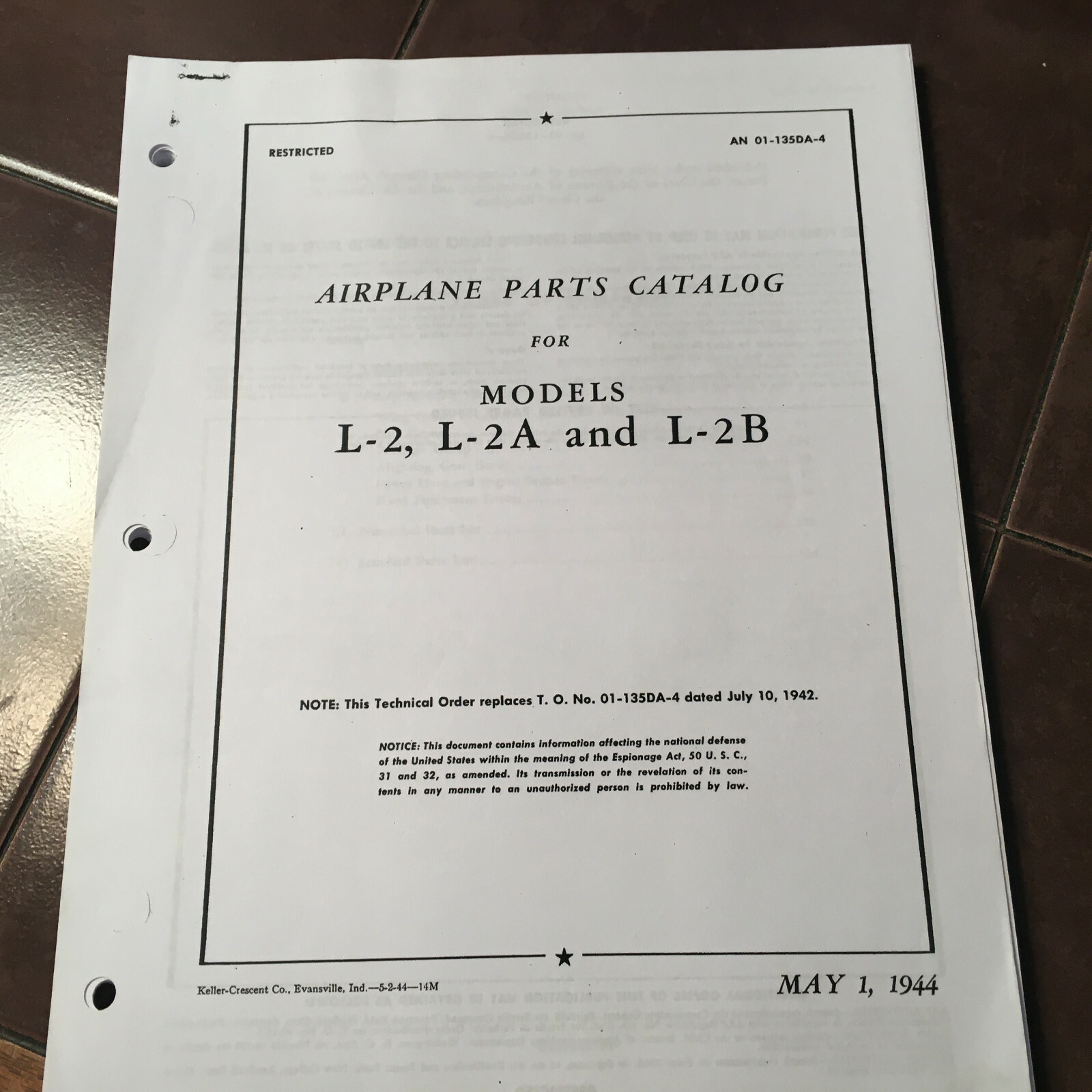 Taylorcraft L-2, L-2A & L-2B Parts Manual