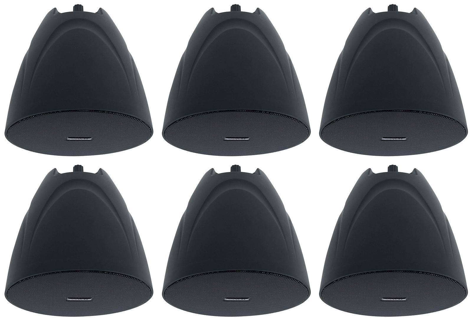 6 Rockville PEN-525T Black 5.25" 70V Hanging Pendant Speakers For Restaurant/Bar