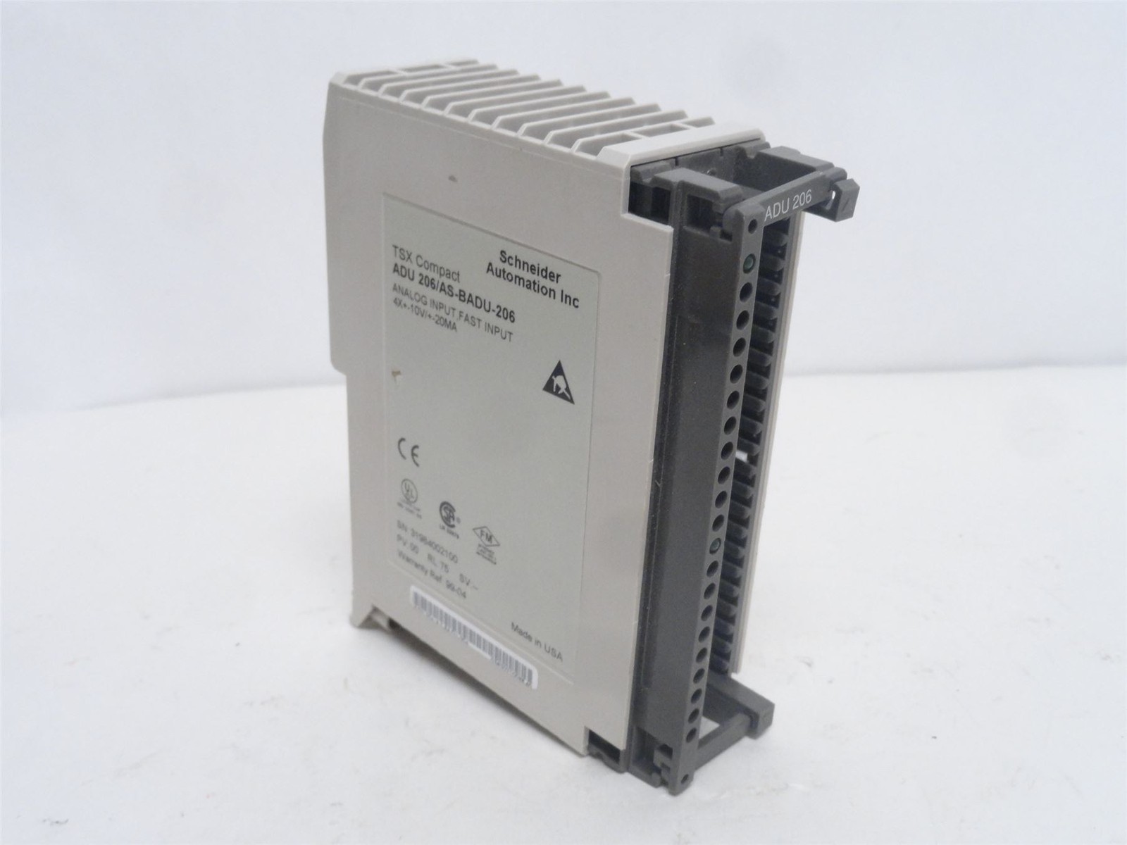 244075 Used; Schneider AS-BADU-206 Analog Input Module 10V; 20mA
