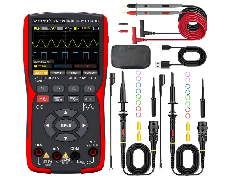 Osciloscopio Portátil 3 en 1 Automotriz 50MHz Doble Canal Multímetro. Nuevo