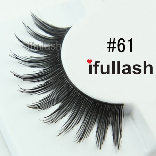#61 6,12 Pairs ifullash 100% Human Hair False Black Eyelashes