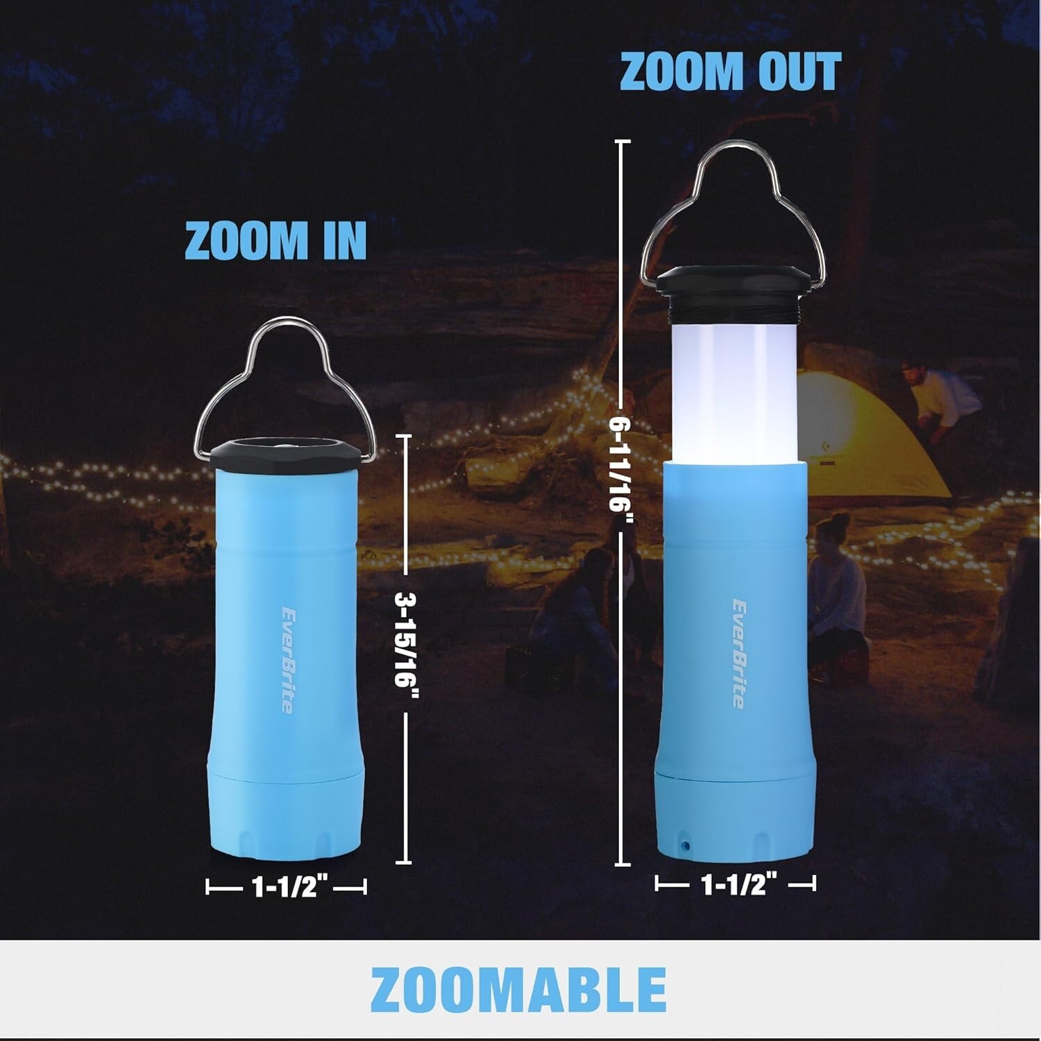 Portable 2 in 1 LED Telescopic Camping Lantern