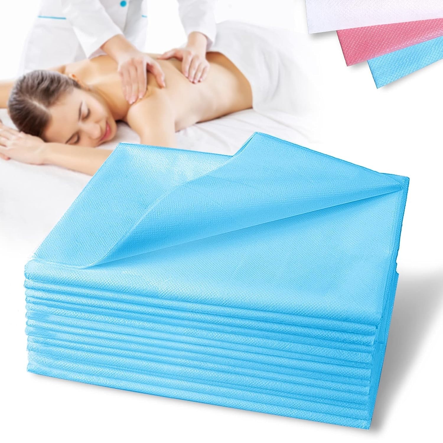 Convenient Blue Disposable Massage Sheets - Waterproof, 31" x 78" Size (20 Pcs)