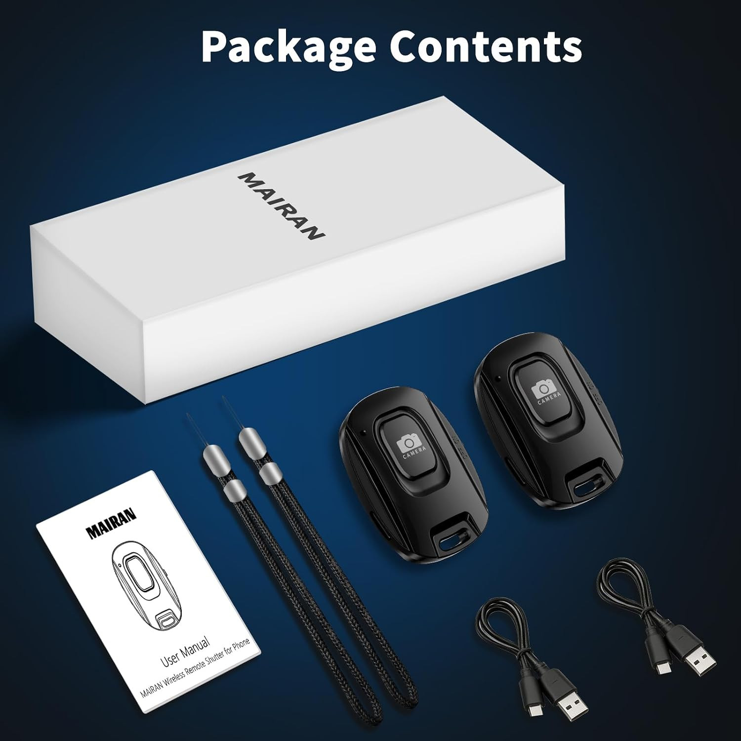 2 Pack Rechargeable Wireless Camera Remote Shutter for Iphone