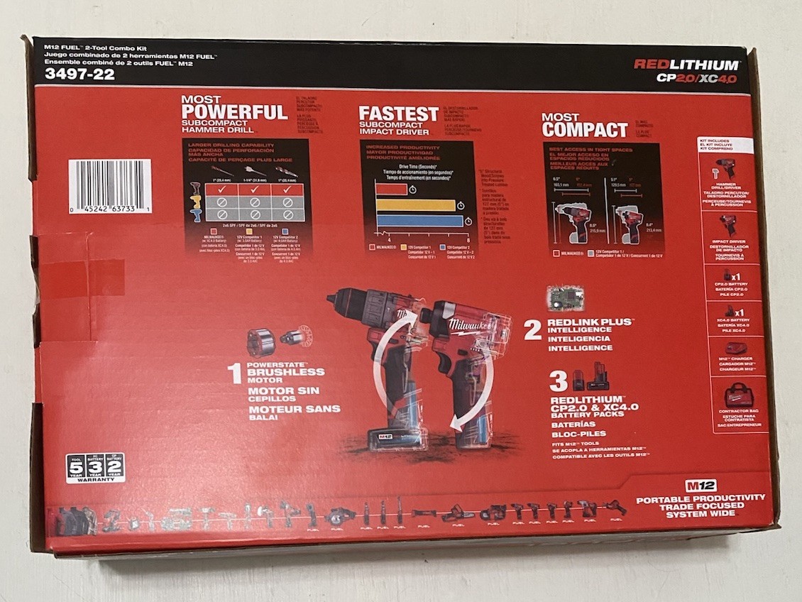 MILWAUKEE M12 FUEL 2 TOOL COMBO KIT 3497-22