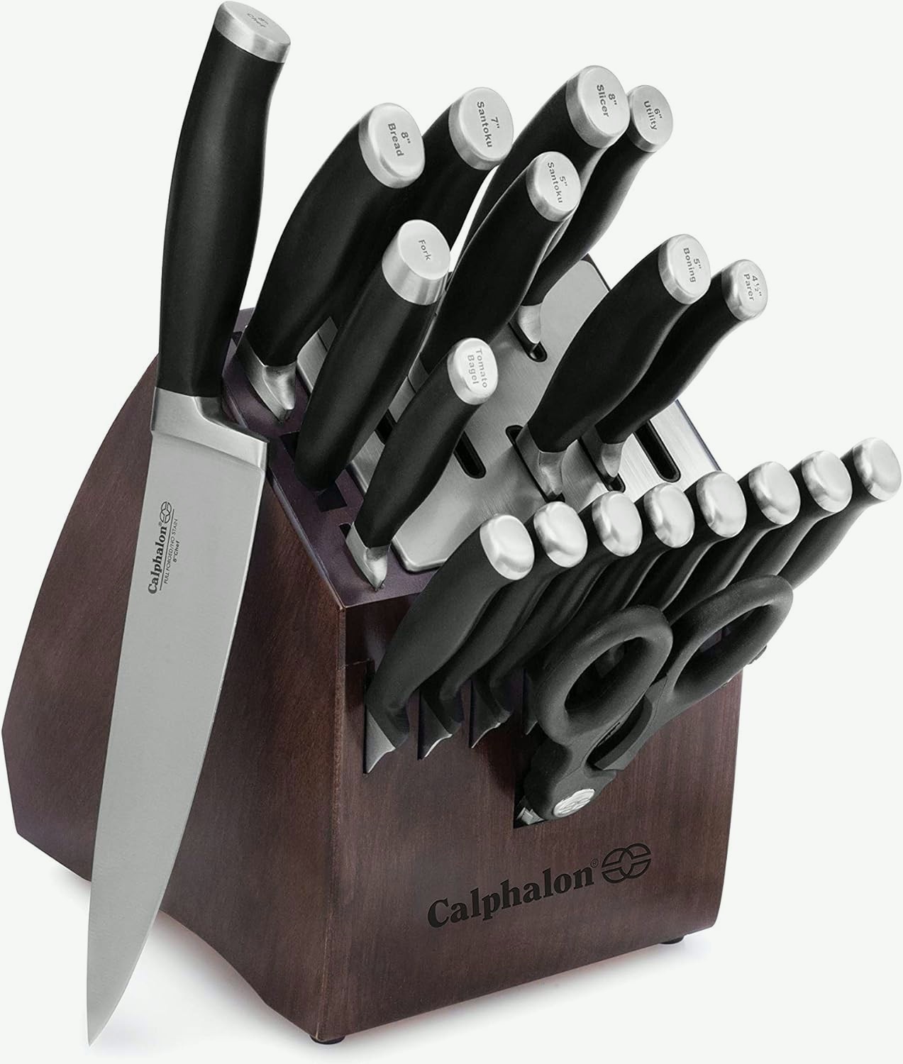 Brand New Calphalon Contemporary Self-Sharpening 20-Piece Knife Block Set, Black