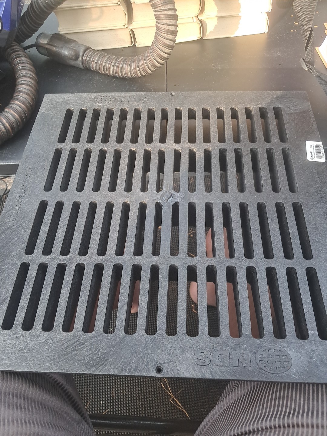 NDS 18 in. Black Square Polyolefin Drain Grate