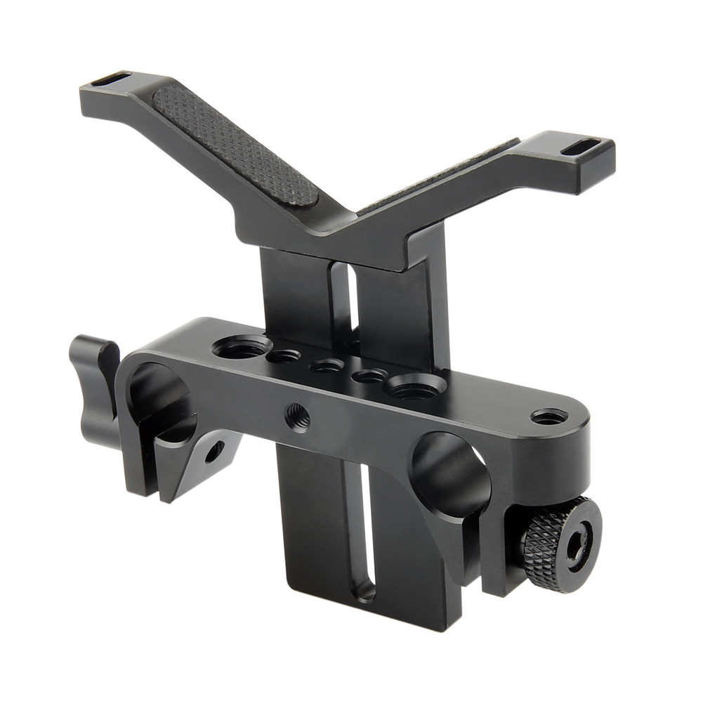 NICEYRIG Height-adjustable Long Lens Y Bracket Holder 15mm Rod Clamp for Camera