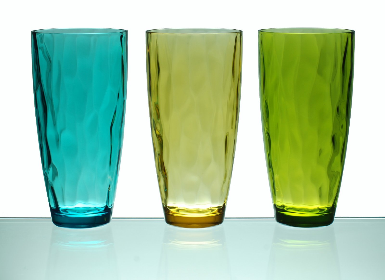 23 oz Set of 6 Acrylic Plastic Iced Tea Cup Glass Tumbler in 3 Assorted Colors