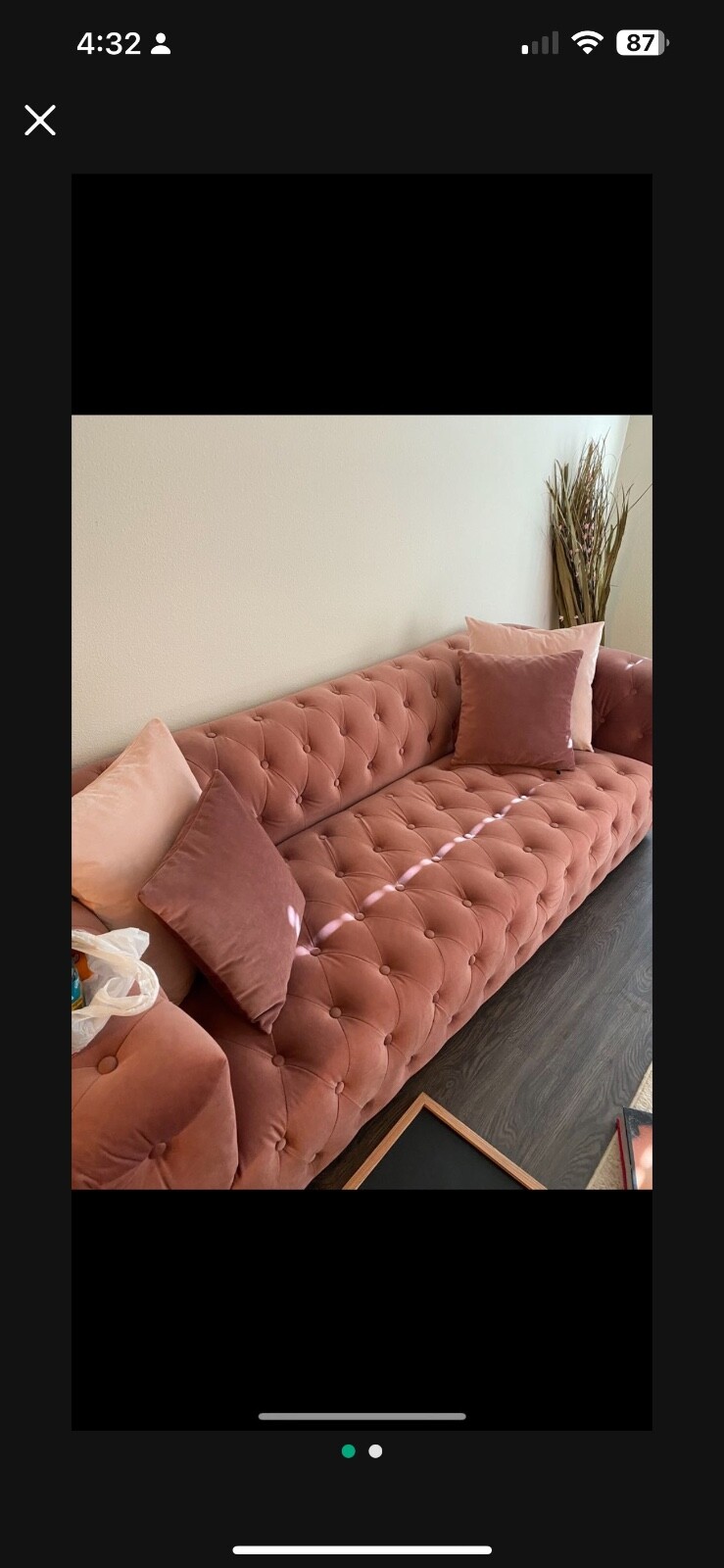 Pink Velvet Tufted Couch, Think Barbie, Great for Sitting Room, Living Room