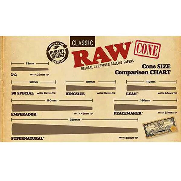 🍃😎 12 X RAW CLASSIC LEAN CONES - NATURAL UNREFINED ROLLING PAPERS 🍃