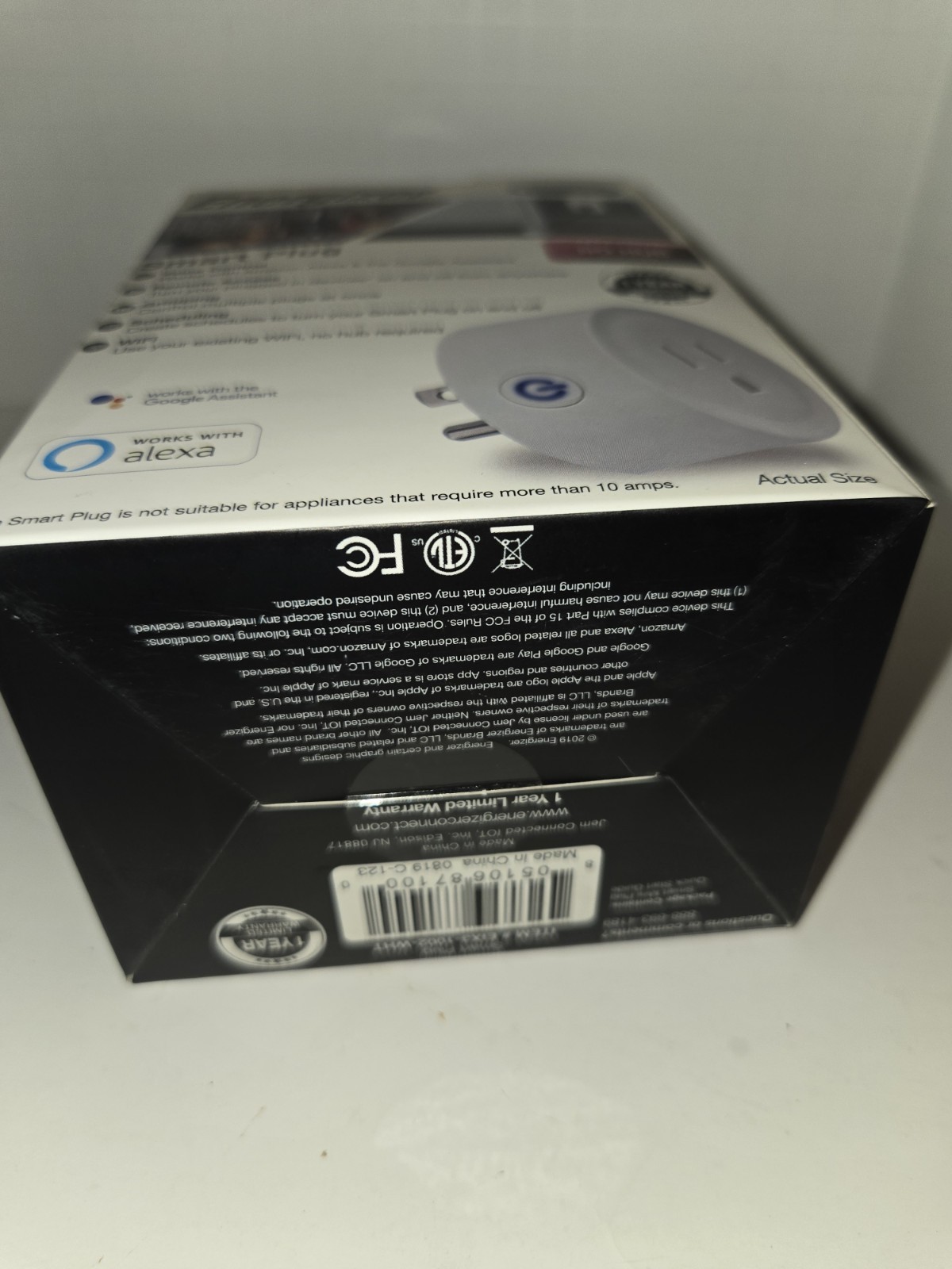 Energizer Connect Smart Plug with Voice Control Remote Access Scheduling Tr1#396