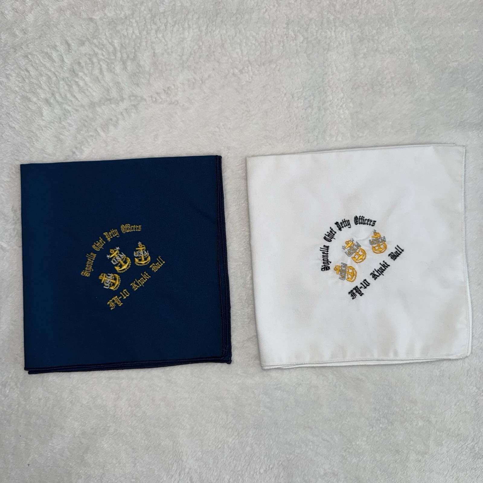 Sigonella Chief Petty Officers FY-10 Khaki Ball Navy Handkerchief X2
