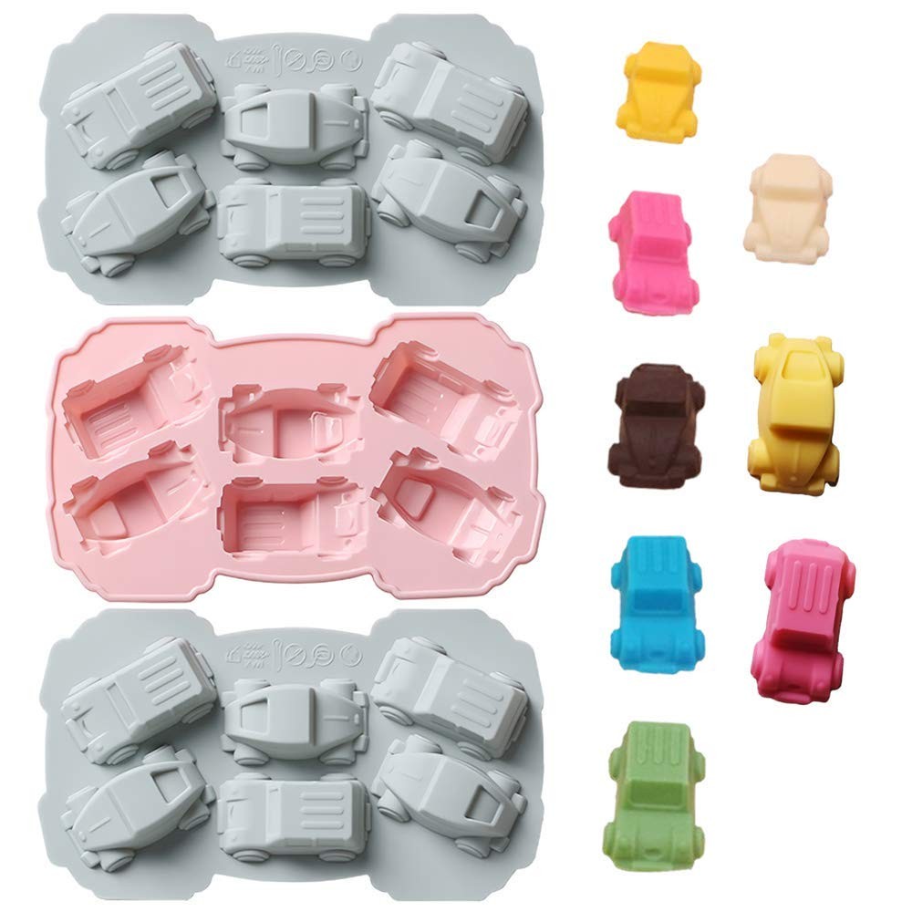 3Pcs Car Silicone Ice Cube Trays Auto Chocolate Molds Jello Random