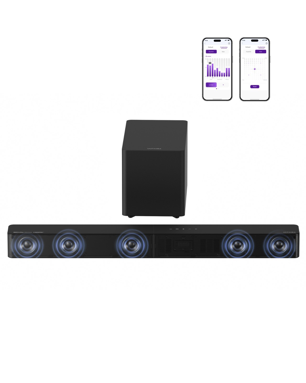 ULTIMEA Poseidon M60 Boom 5.1 Dolby Atmos Sound Bar System with Subwoofer for TV