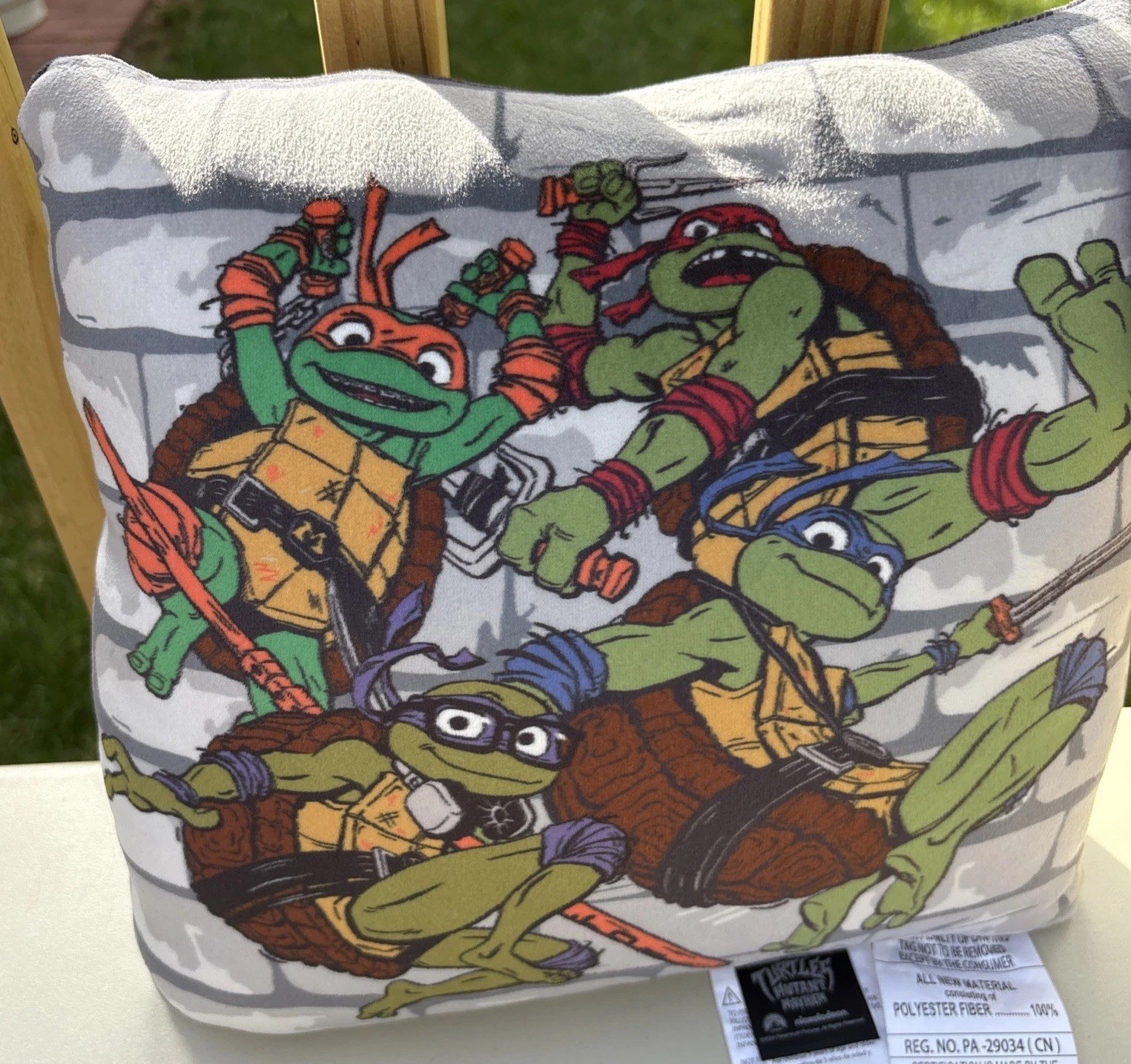 NWT Teenage Mutant Ninja Turtles Toss Pillow Mayhem Nickelodeon Super Hero 12x14