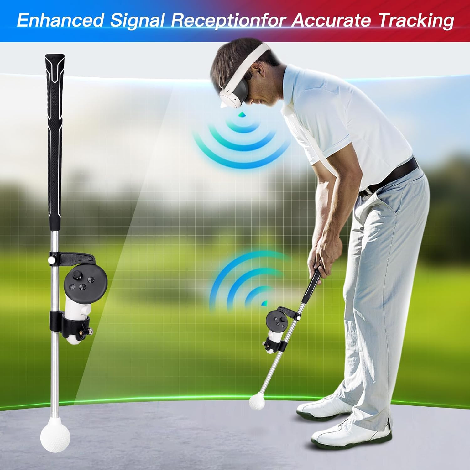 VR Weighted Golf Club Compatiable for Meta Quest 3/Quest 3S Controller Attachmen