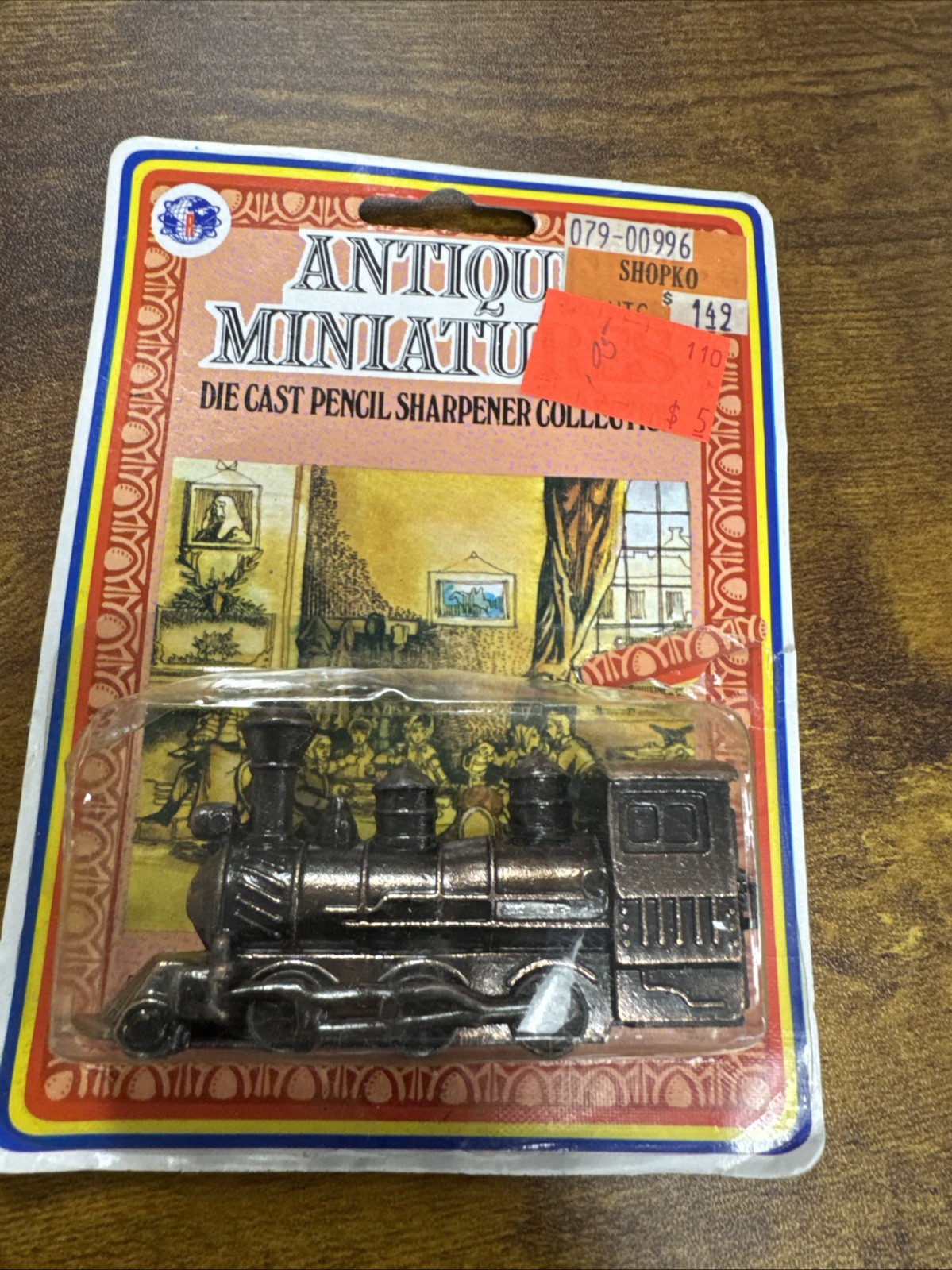 Vintage Miniature Die-Cast Metal Train Steam Locomotive Pencil Sharpener 3"