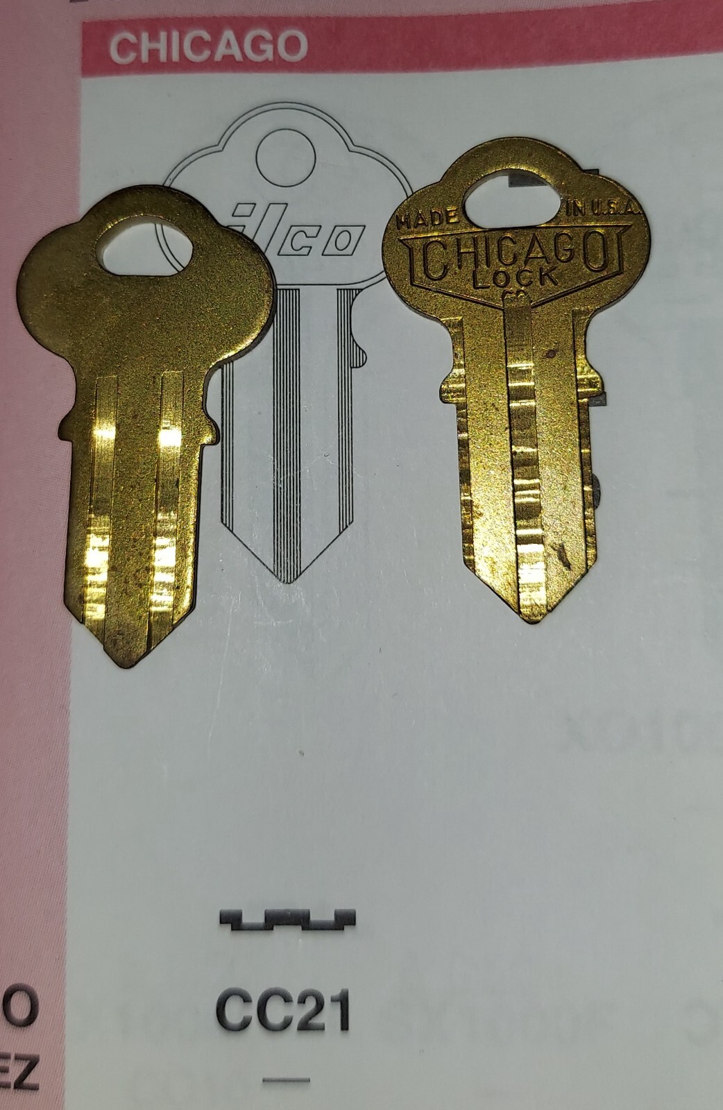 Chicago, OEM / NOS,  CC21 Vintage Key Blank.