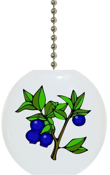 Blueberries Blueberry Fruit Country CERAMIC Ceiling Fan Light Lamp Pull