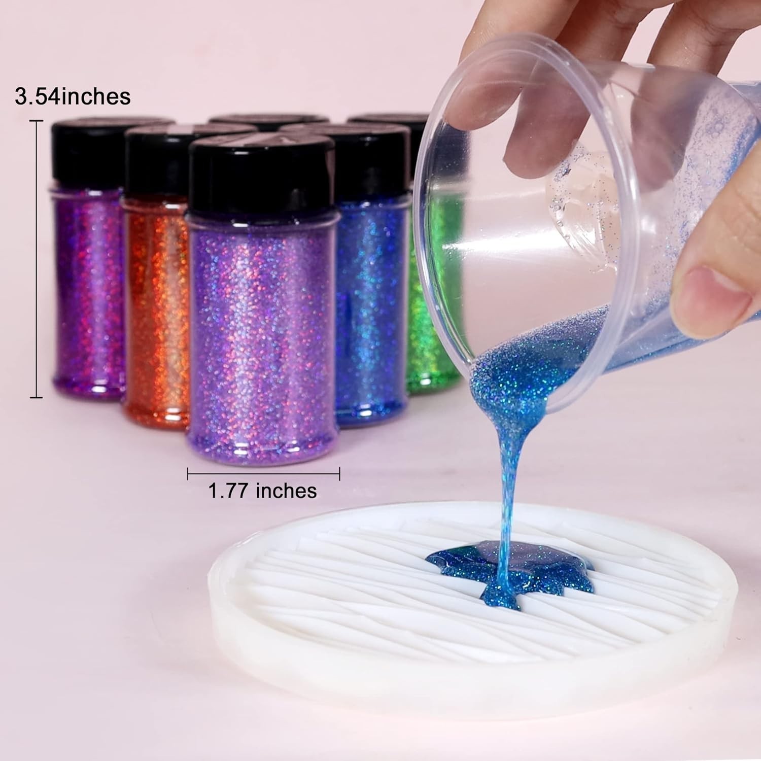 Diamond Laser Silver Holographic Glitter Powder - 2.11oz Artisan Craft Sparkle