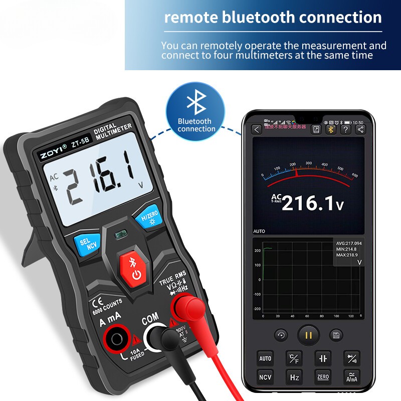 ZT-5B Intelligent Anti-Burning Electrician Multimeter Bluetooth Connection New