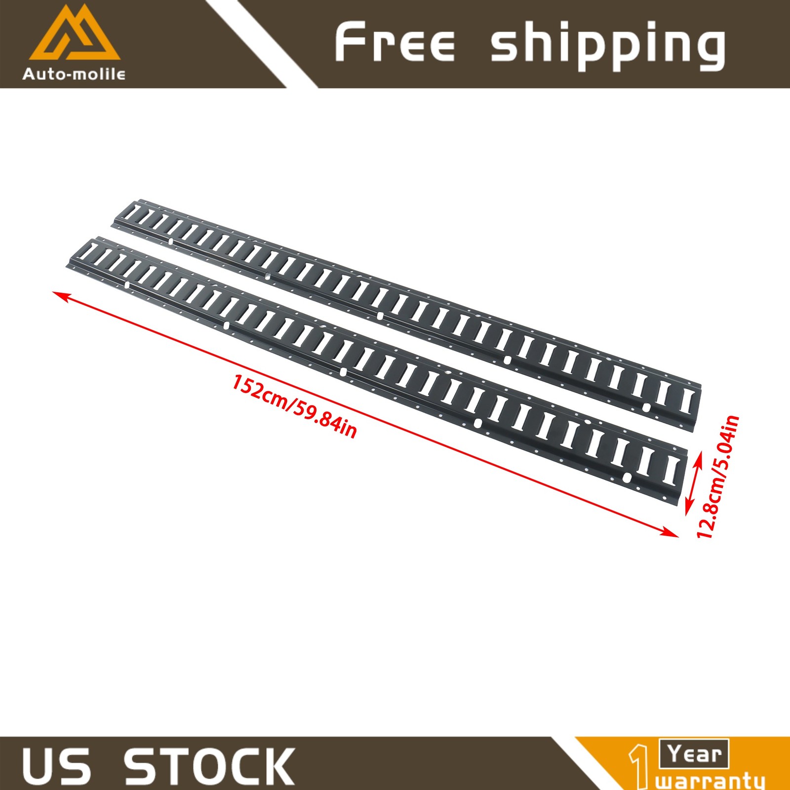 5' E-Track Tie Down Rail Secure Cargo For ATV Truck 2 Pack Multi Purpose Durable