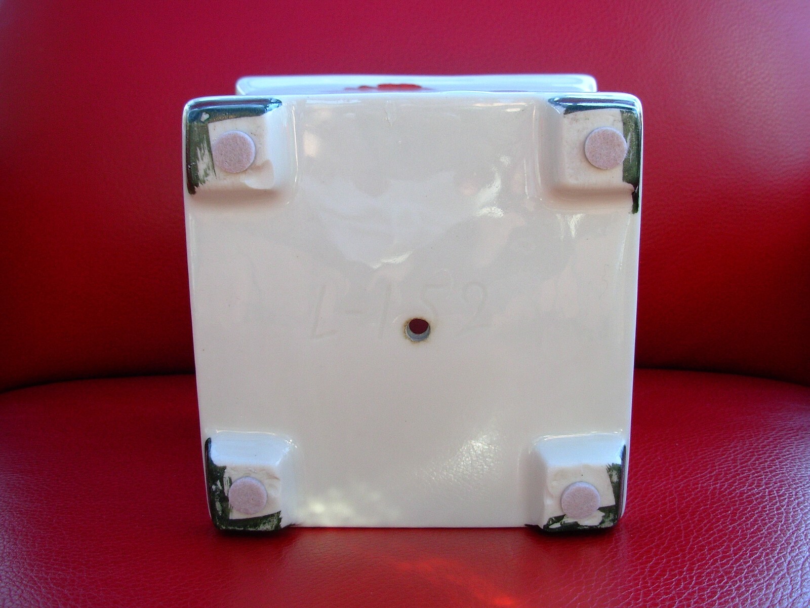 Handcrafted Handpainted Hydrangea Design Porcelain Square Planter 4 5/8" Tall