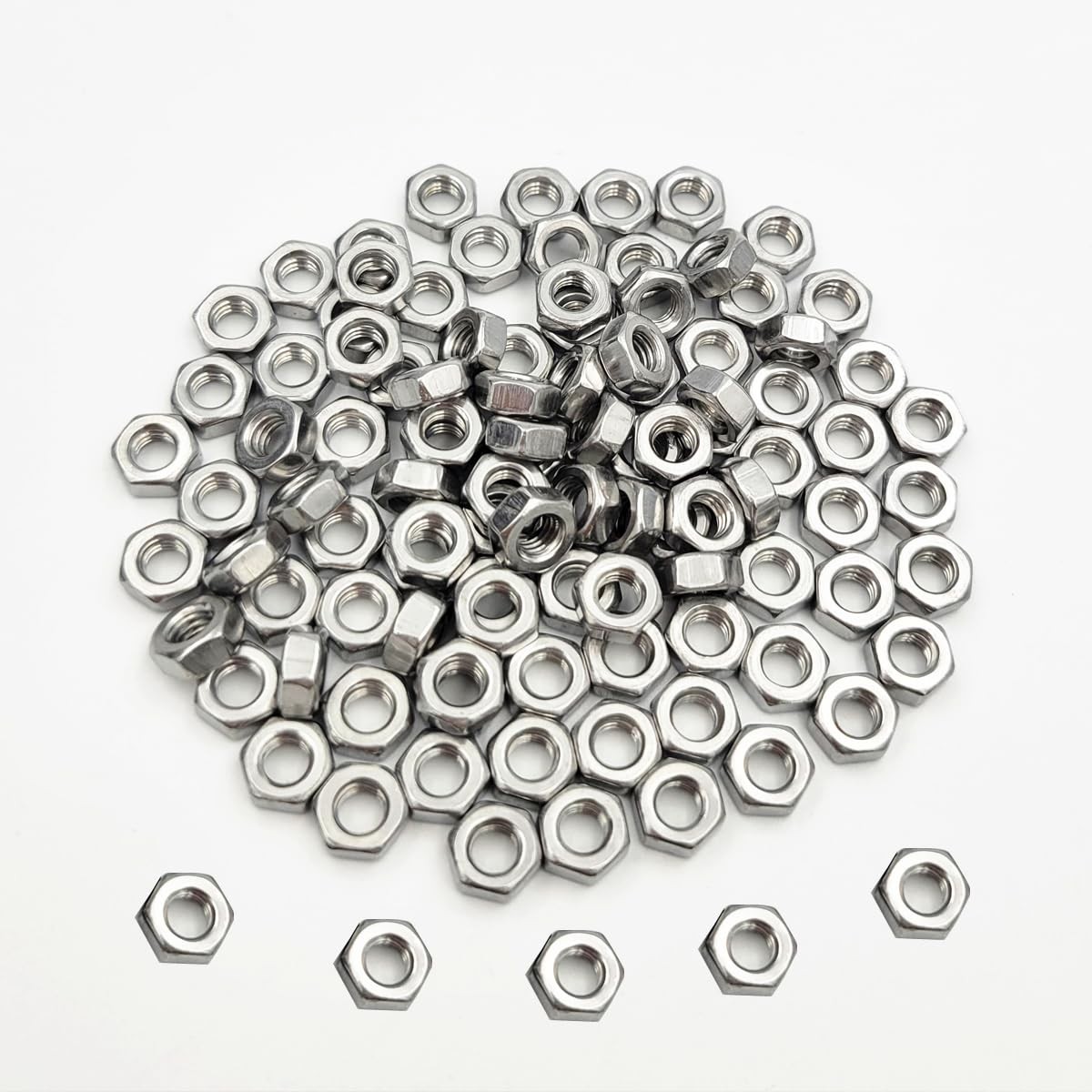 100Pcs M40.7 Hex Nut Stainless Steel 304188 Metric Hexagon Nut for Bolts, Bri...