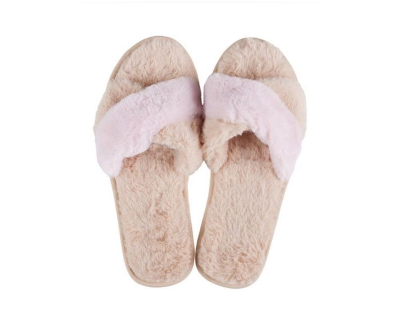 LSpace Cloud Slippers XS/S 6-7 Womens Plush Crossband Blush Faux Fur Cozy Indoor