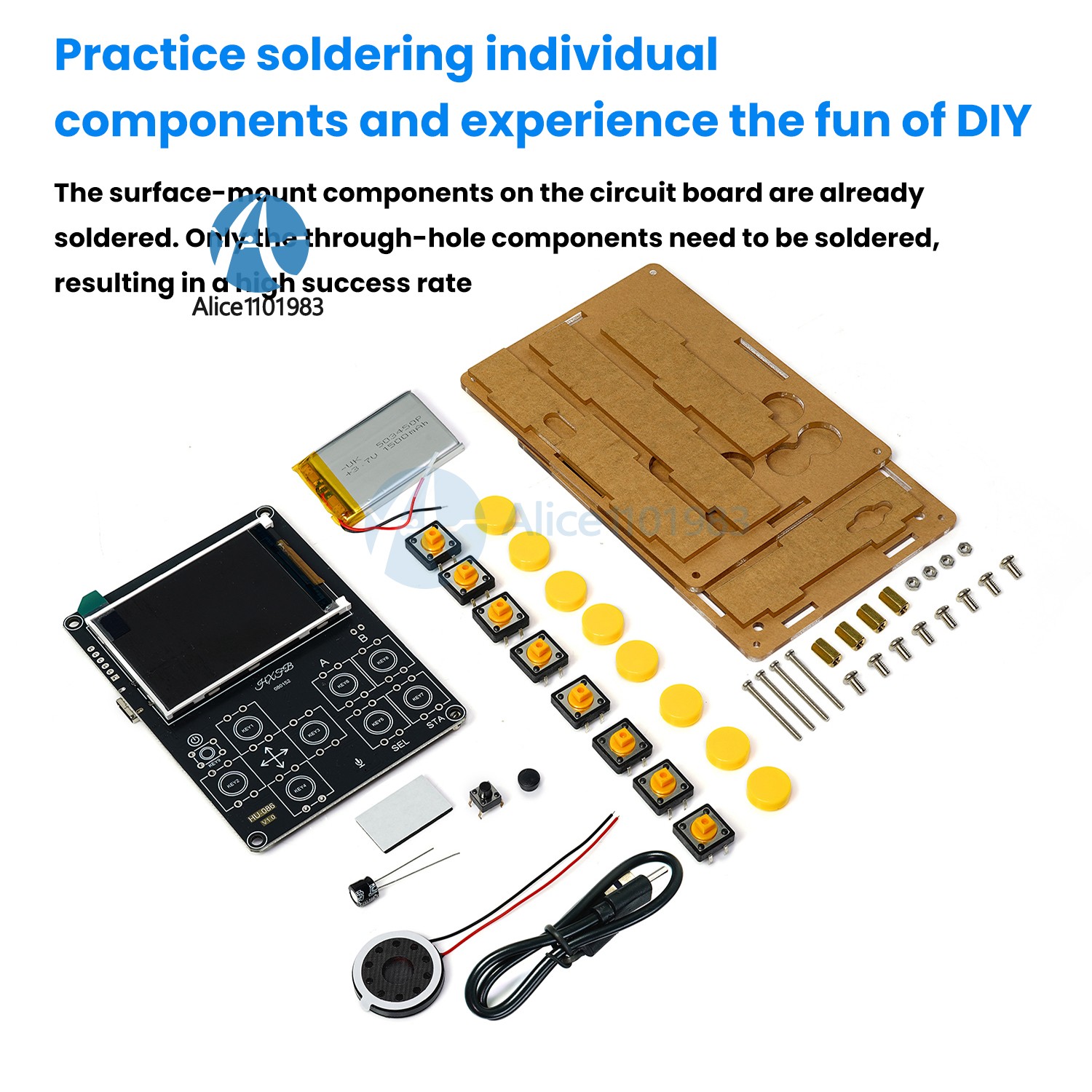 LCD Game Console DIY Kit Multifunction Weather Clock Xiaozhi AI Robot Soldering