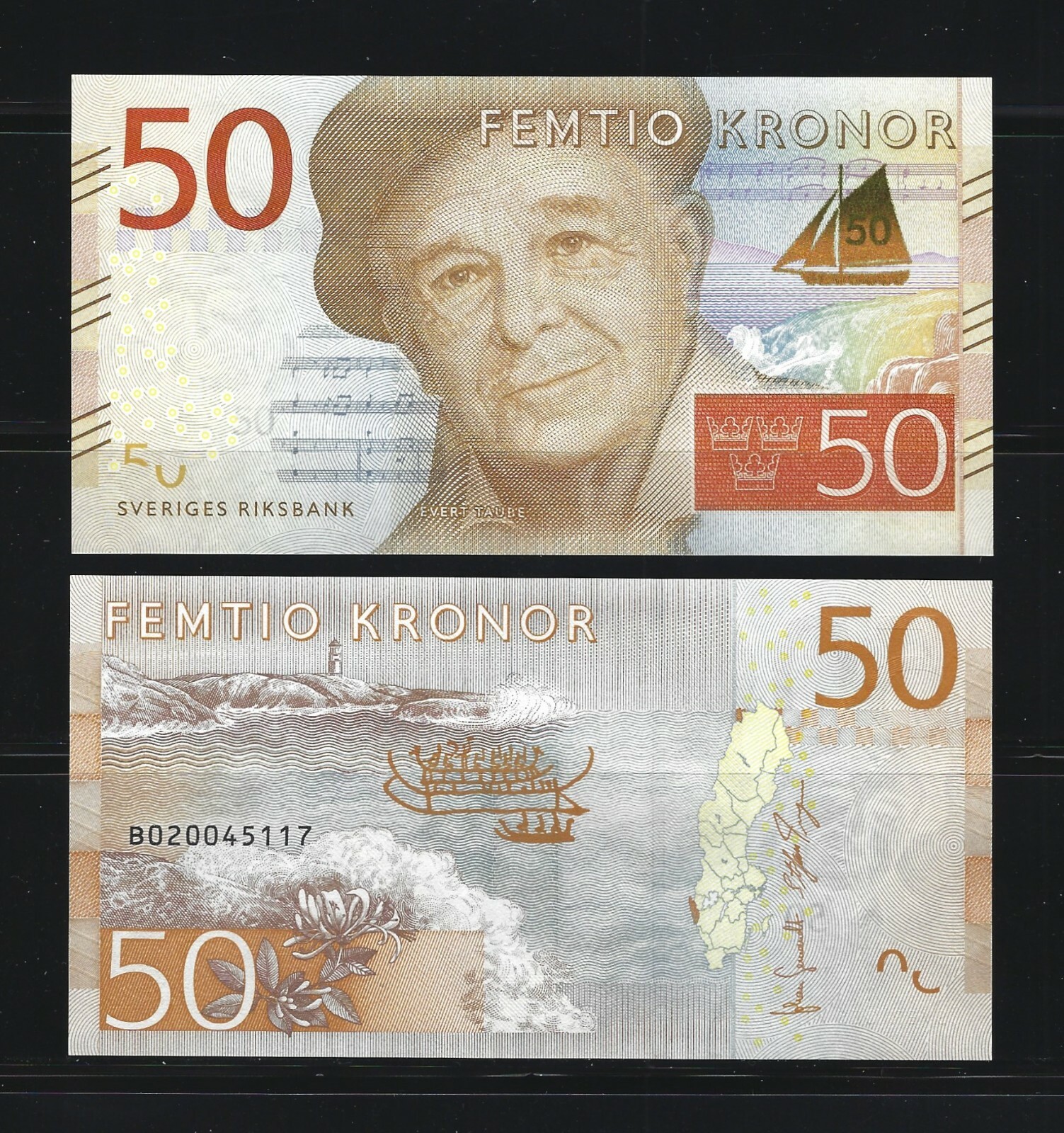 SWEDEN 50 Kronor 2015, P-70, Sveriges Riksbank, Pack Fresh Original UNC, Pretty