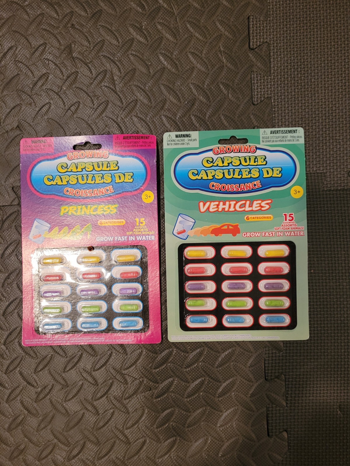 Growing Capsules, 15 Princesses And 15 Vehicles, Brand New